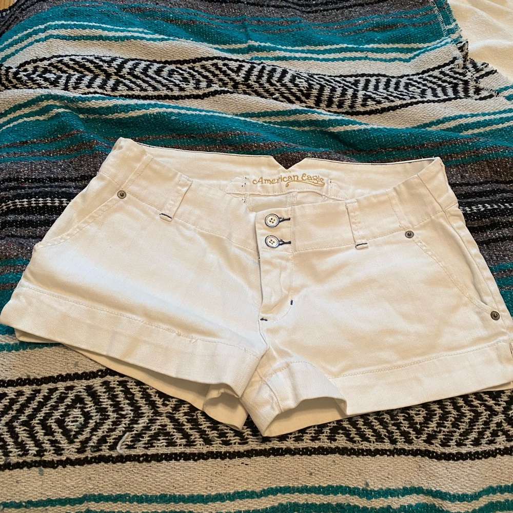 White low rise shorts